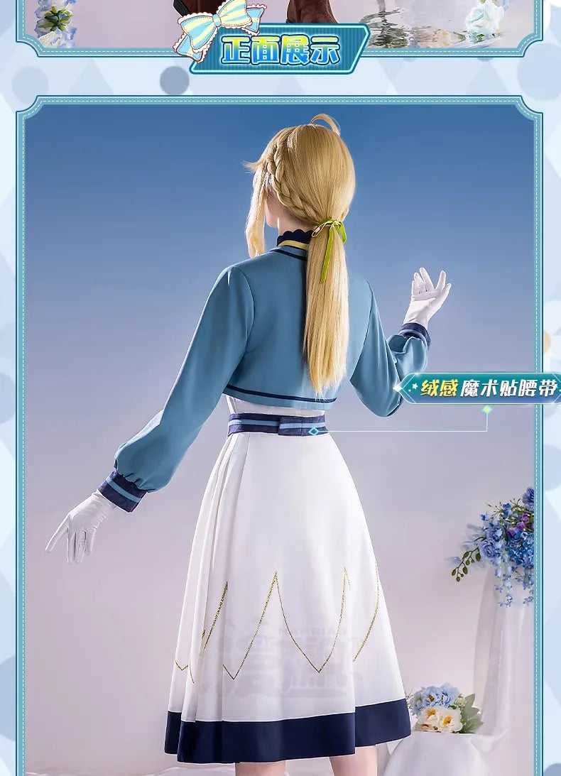 Anime Secrets of The Silent Witch Monica Everett Cosplay Costume Dress College Uniform Headwear Halloween Party for Women Girls