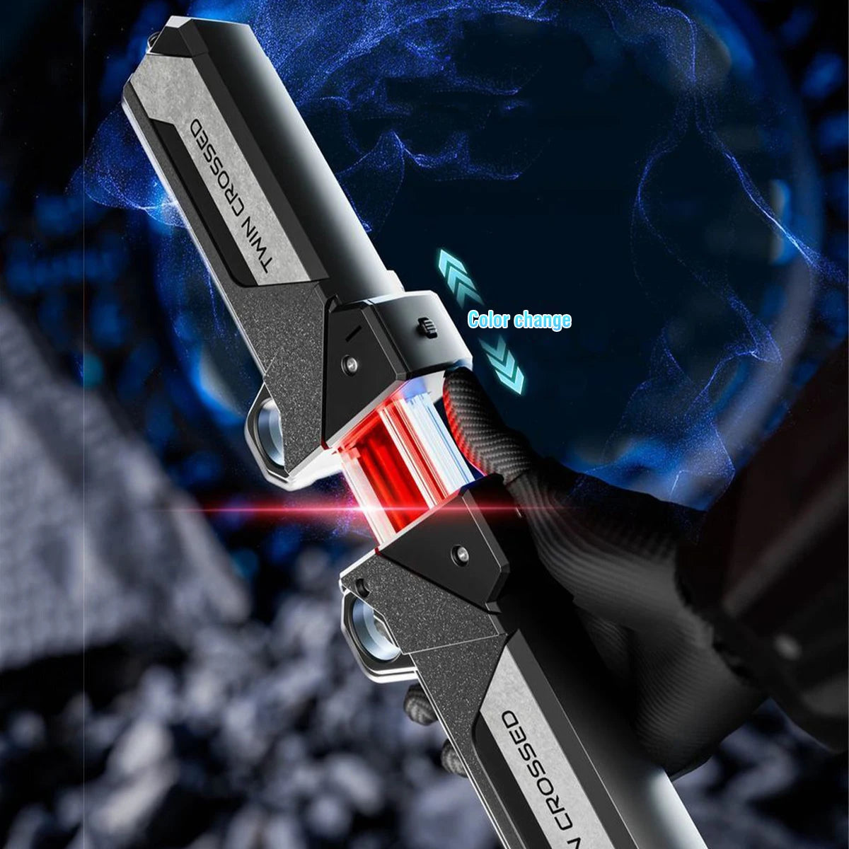 Double-Bladed Lightsaber Toy with Light 2-in-1 Sword for Cosplay Role-Play Interactive Games Adults and Children