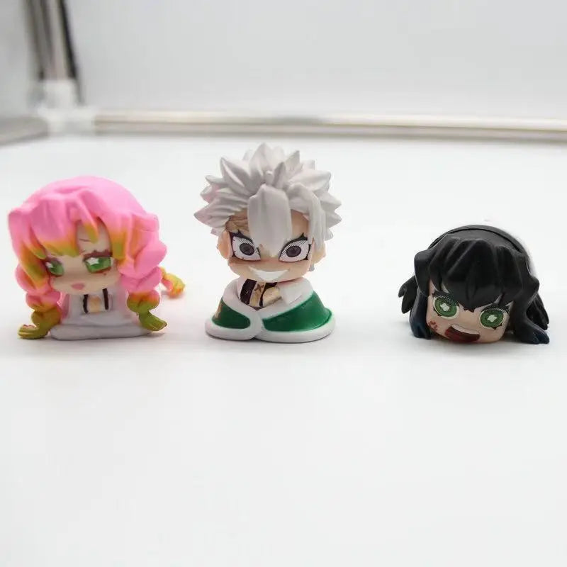 5pcs/set Anime Demon Slayer Mitsuri Obanai Q Version sleeping position Action Figure PVC Model doll Toy Gifts