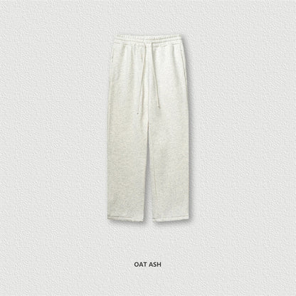 ZODF New Men's Winter Solid 345sm Fleece Straight Pants Unisex Loose Comfortable Sport Zipper Pockets Trousers HY0868