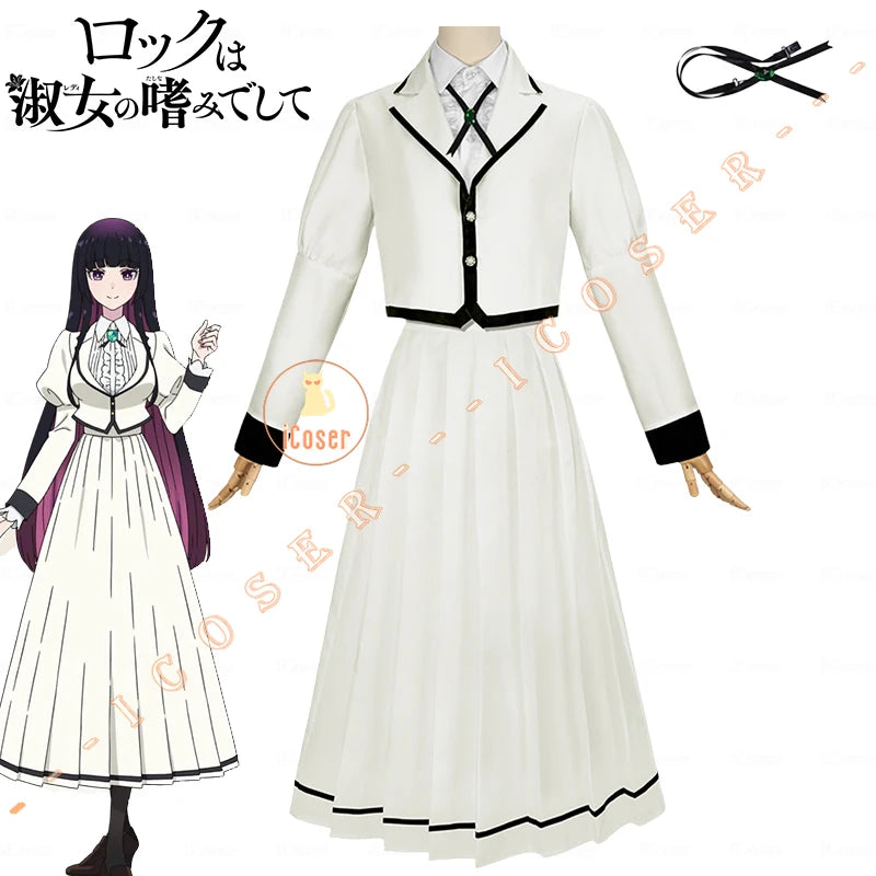Anime Rock Is A Lady's Modesty Otoha Kurogane Cosplay Costume Wig JK Dress Lilisa Suzunomiya Halloween for Women Girls Carnival