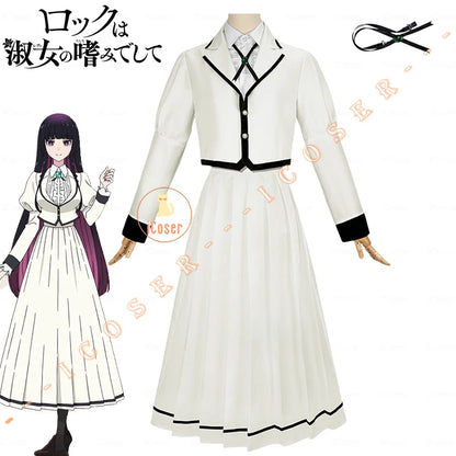 Anime Rock Is A Lady's Modesty Otoha Kurogane Cosplay Costume Wig JK Dress Lilisa Suzunomiya Halloween for Women Girls Carnival