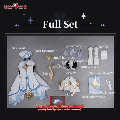 LAST BATCH UWOWO Traveler Lumine Cosplay Costume Game Genshin Impact Female Lumine Dress Full Set Oufits with Shinning Lights