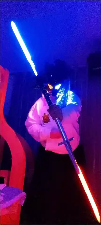 Cyber Punk Cos Mask Cosplay Mech Soldier With LED Light Rolling Subtitles Screen Mask Technology App Control Helmet Party Props