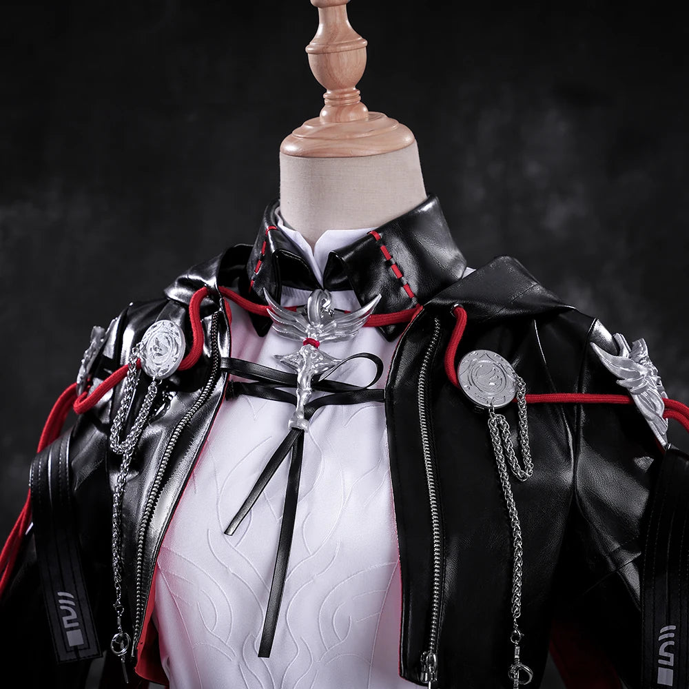 iCoser Arknights Exusiai The New Covenant Cosplay Costume Wig Uniform Luminous Headwear Halloween Party for Women Girls Carnival