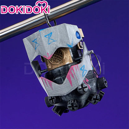 IN STOCK Jinxx Wig Game DokiDoki-R Women 38cm Hair Jinxx Cosplay Mask Tattoo Necklace Nails Bun Wig Luminous Ball Free Cap