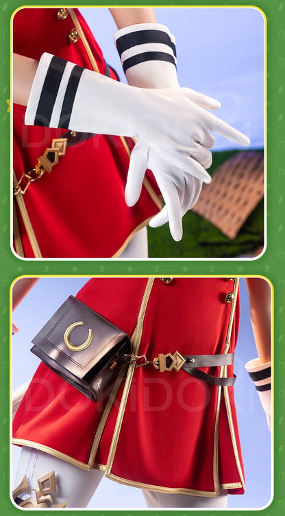 IN STOCK Gold Ship Cosplay Costume Game【XS-3XL】DokiDoki-R Women Cute Red Uniform Gold Ship Cosplay Ears Tail Plus Size