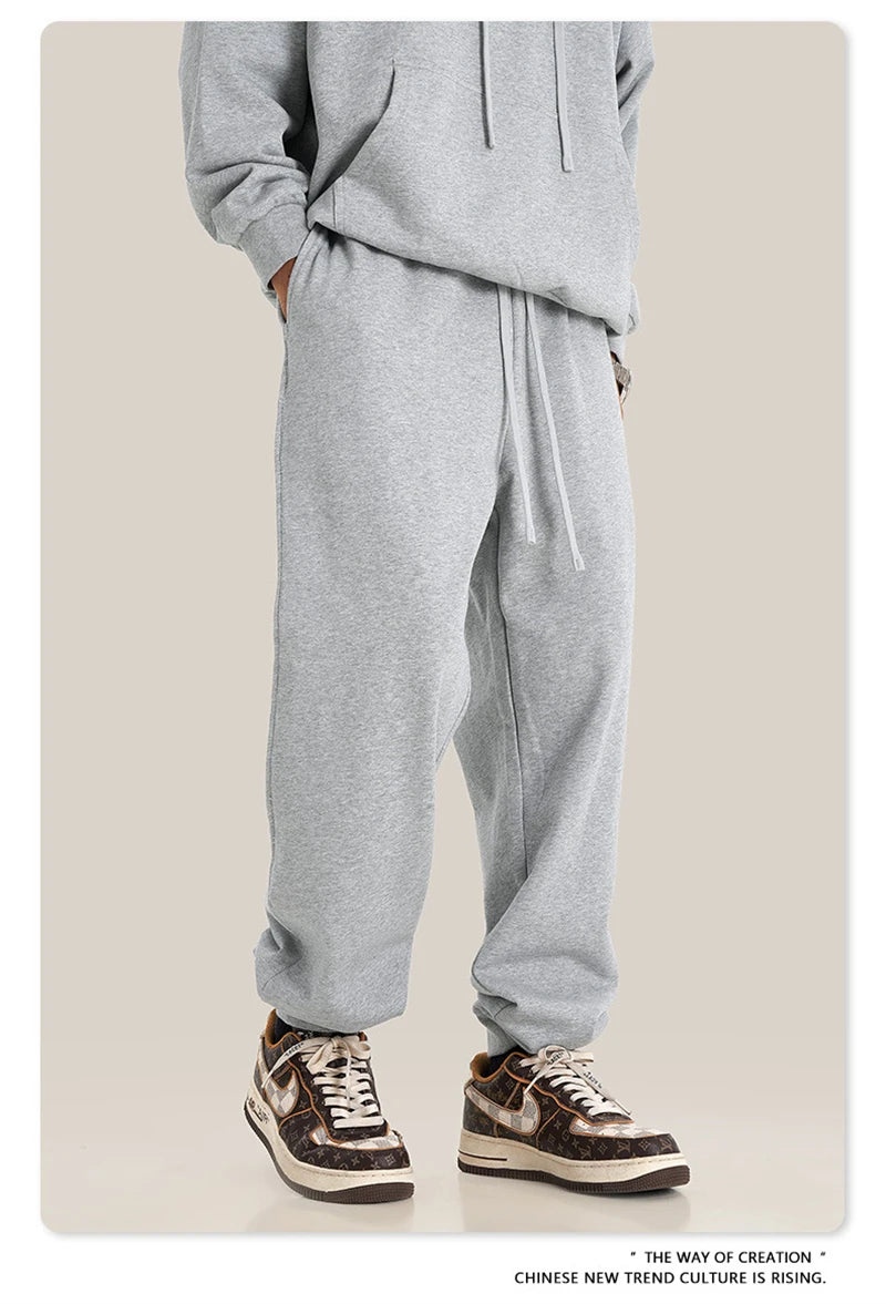 ZODF 2024 Autumn Winter Unisex Solid Sweatpants Heavyweight 440gsm Casual Loose Fit Sport Joggers HY0890