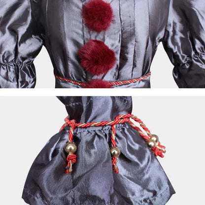 HOMCHEE TRENDS Pennywise Clown Costume 130CM Satin Chiffon