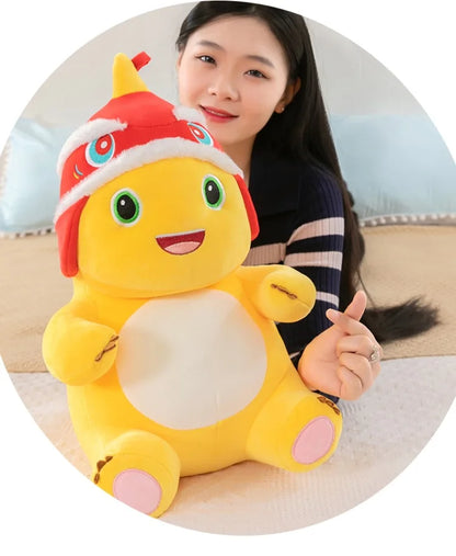 New Anime Cartoon Lion Dance Little Milk Dragon Doll Cute Dinosaur Stuffed Plush Toy Cute Doll Giving Girls Sleeping Pillow Gift