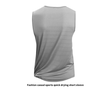 Chrlck Men’s Quick Drying Running Vest Breathable Mesh Sleeveless Gym Fitness Tank Top