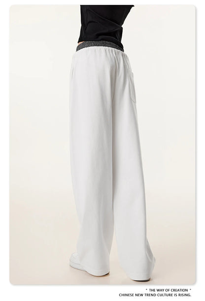 ZODF New 2025 Spring Men 280gsm Straight Pants Unisex Casual High Street Double Waist Sport Trousers Brand Streetwear HY1004