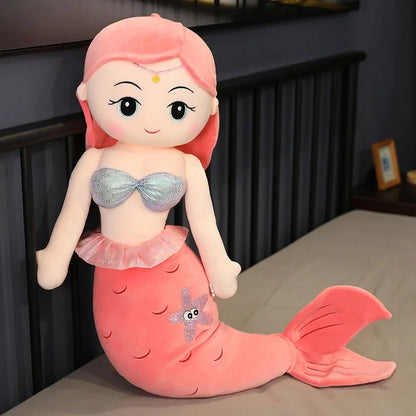 Hot 45-120cm Cartoon Kawaii Gaint Mermaid Plush Doll Pillow Colorful Beautiful Ocean Mermaid Plush Toy for Girls Christmas Gift