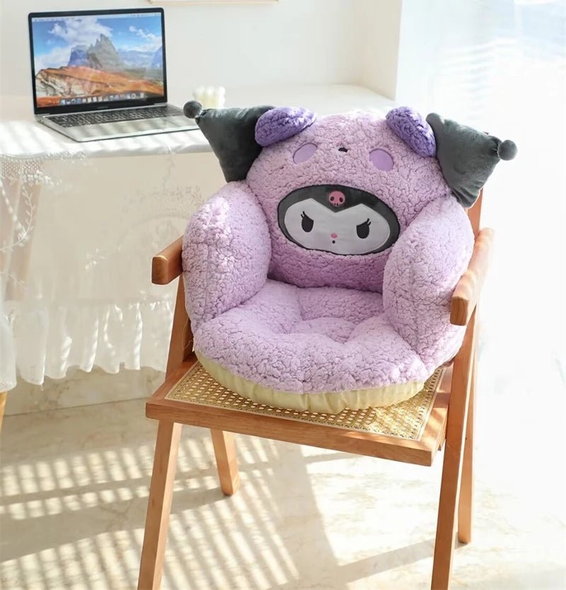 Comfortable Kuromi My Melody Seat Cushion Warm Buttocks Soft Stuffed Anime Cinnamoroll Back Sitting Cushion Chair Non-slip