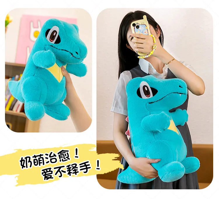 80CM Big Size Pokemon Totodile Plushies Waninoko Peluche Cartoon Anime Kawaii Ornament Comfortable Soft Doll Children Toy Gift