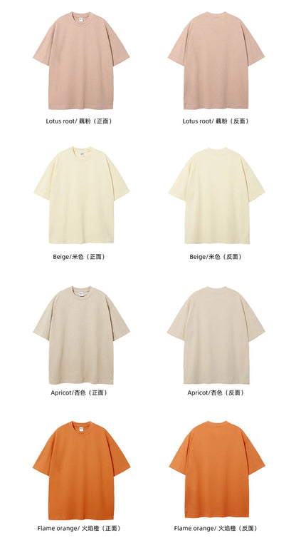 ZODF New Spring Summer Men 305gsm Cotton T Shirts Unisex Heavy Weight Oversized FG Noshrink Basic Solid T-Shirt Tees HY0165