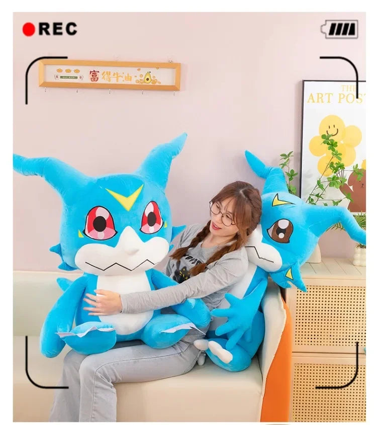 Original Digimon Large Size 75cm Dilu Station Bada Doll Cute Agumon Stuffed Animal Doll  Room Decorations Children Birthday Gift