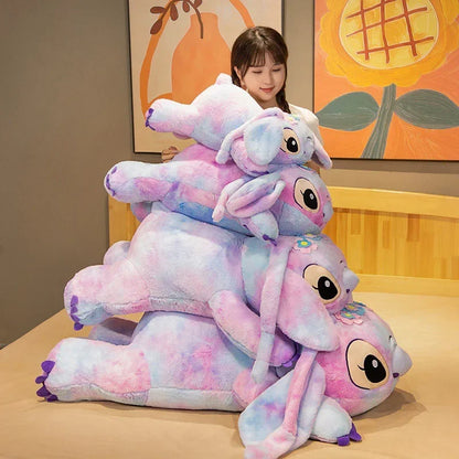 New Disney Lilo and Stitch Plush Toys Cartoon Anime Plushie Purple Pink Angel Dolls Pillow Soft Stuffed Xmas Gift for Children