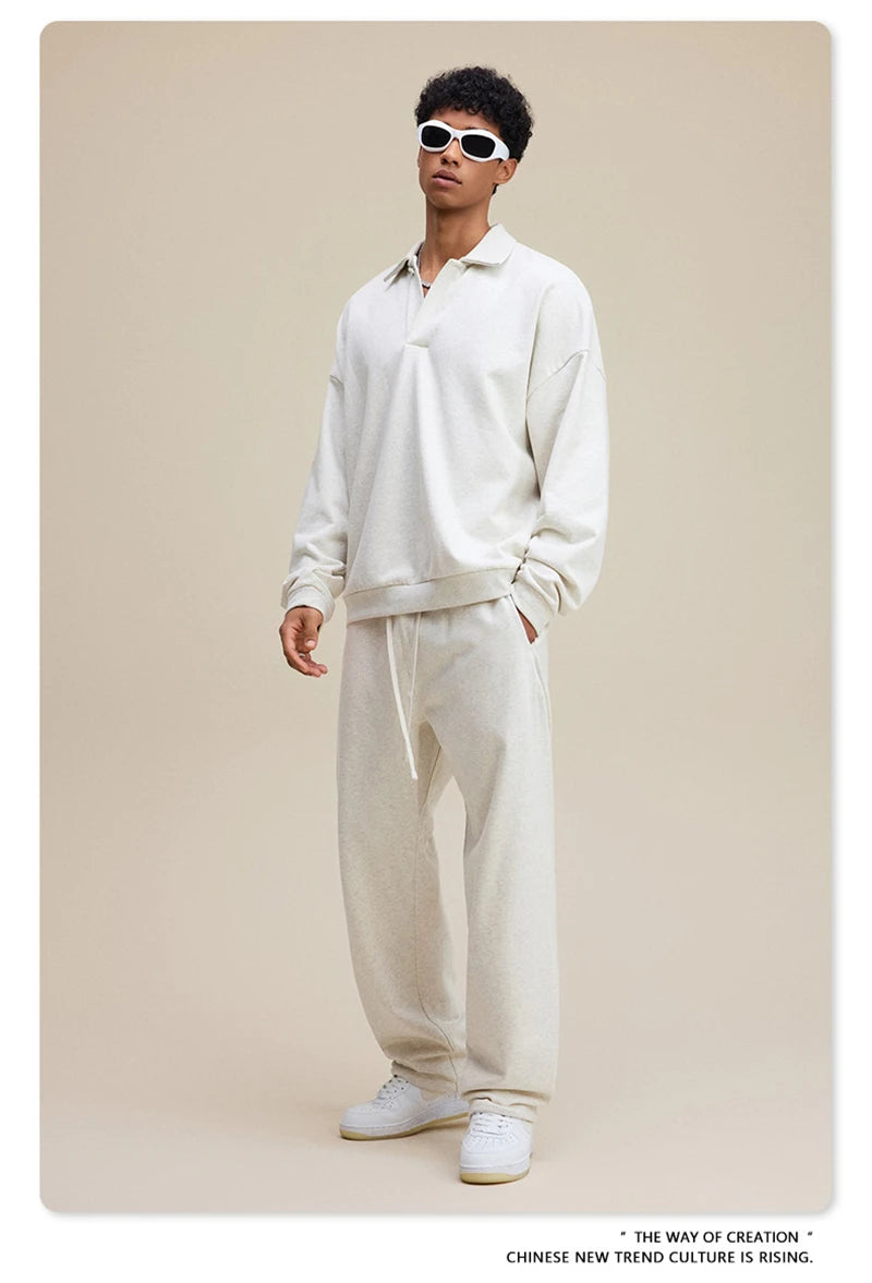 ZODF Casual 2025 Autumn 445gsm Sweatshirt For Man Unisex Turn Down Collar Solid Fleece Pullovers Winter Coats HY1111