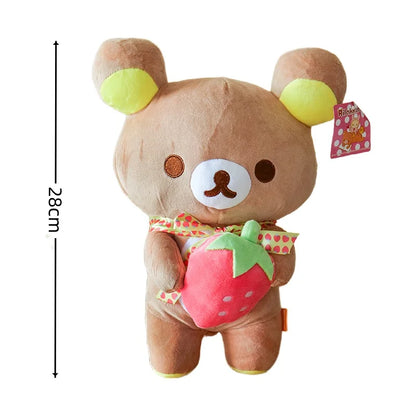 strawberry Rilakkuma Plush Doll Cartoon Bear Toy Kawaii Rilakkuma Room Decor Teddy Bear Plushies Cute Couple Bear Xmas Gift