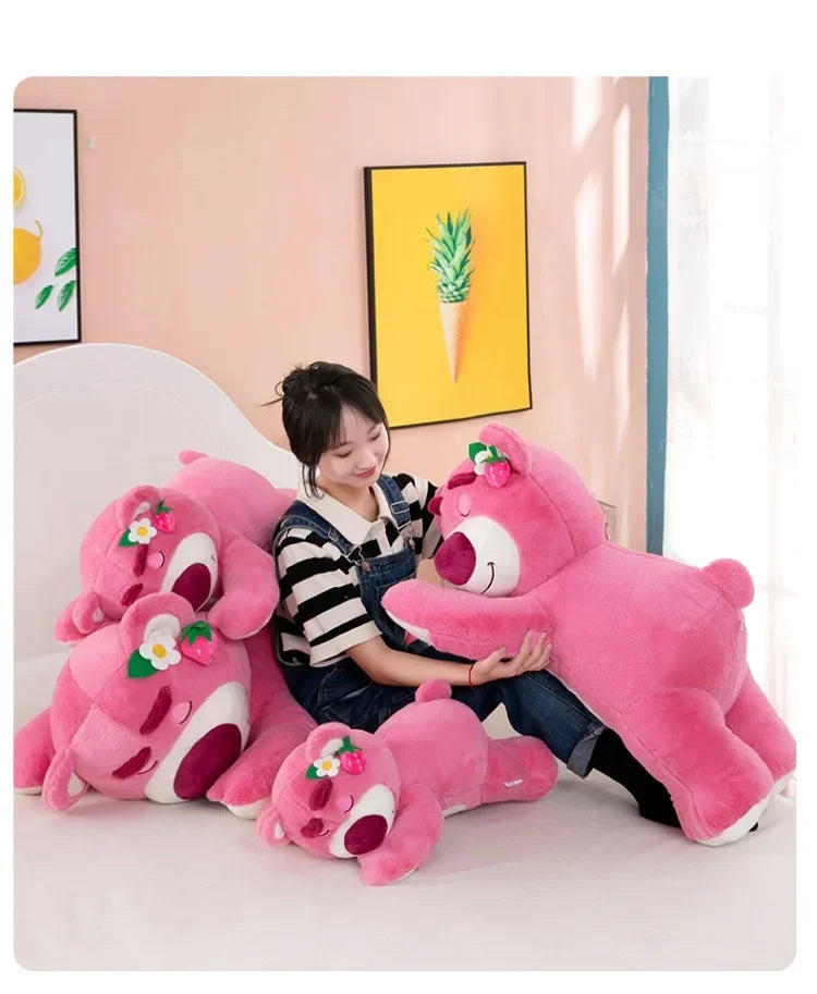 110cm Big Size Disney Lotso Leather Cartoon Anime Plush Stuffed Doll Room Kawai Plushies Pillow Ornaments Children Holiday Gifts