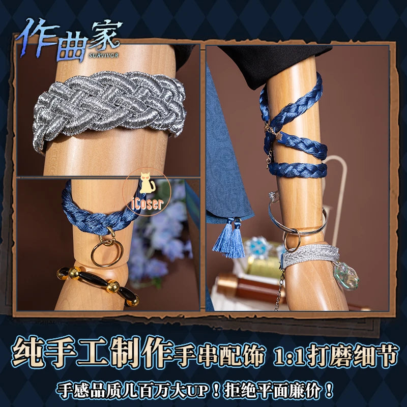 Identity V Clear Rationality Cosplay Costume Wig Composer Frederick Kreiburg Uniform Headwear Halloween for Women Men Carnival