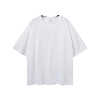 ZODF Trendy 2025 Men Basic Solid Cotton T-Shirts Unisex Male 190gsm Summer Loose Comfortable Soft Tees Shirt Streetwears HY0040