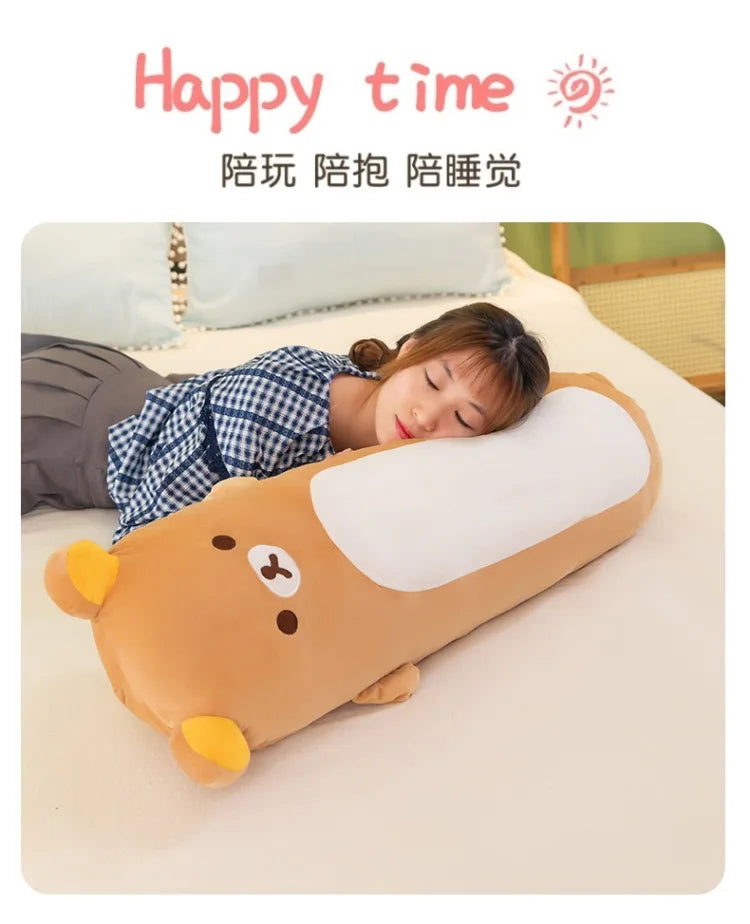 60/80/100cm Big Size Rilakkuma Kawaii Anime Plush Stuffed Doll Cartoon Room Decor Plush Pillow Children's Holiday Gift