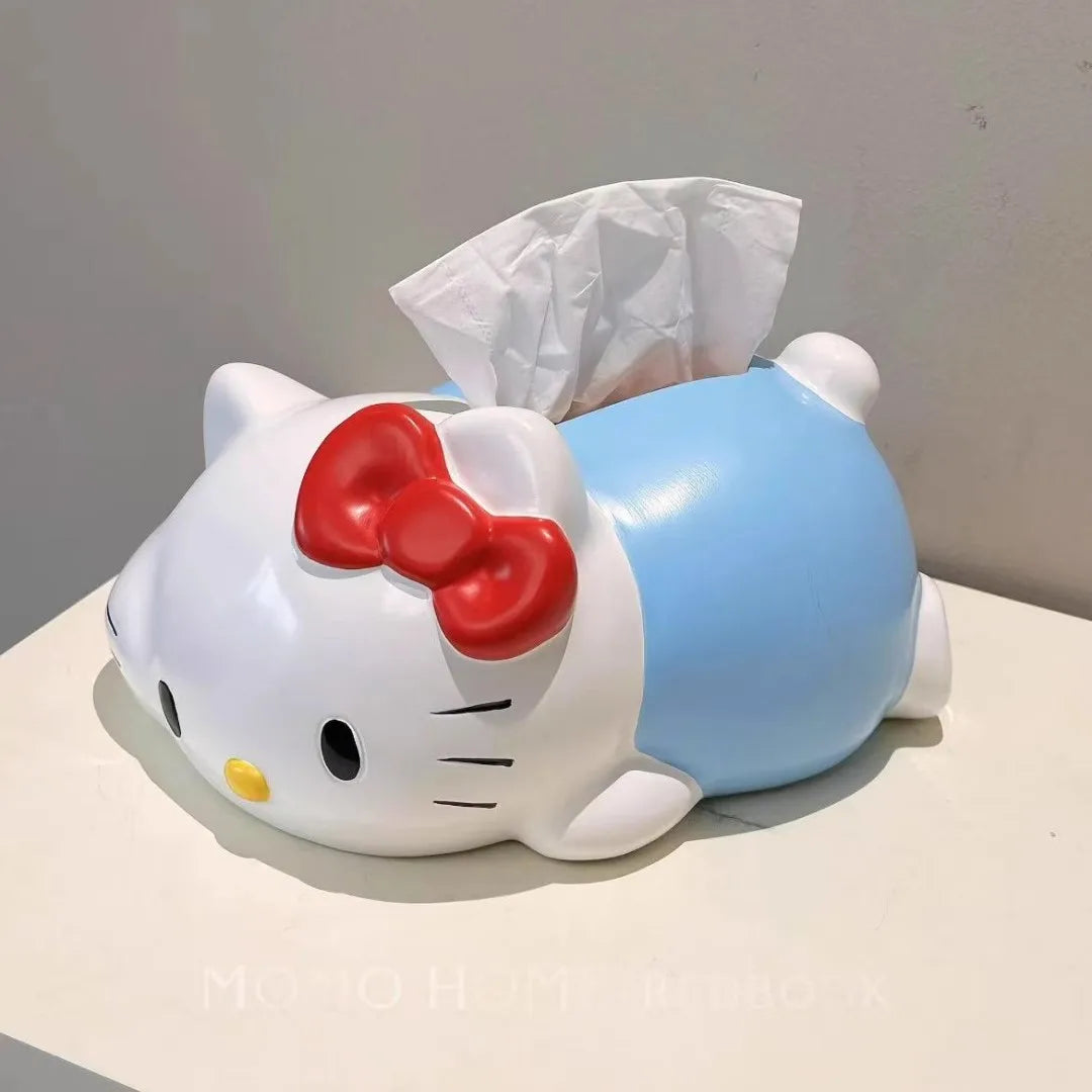 New Sanrio Hello Kitty Tissue Box Cute Party Paper Drawing Box Creative Design Napkin Storage Box