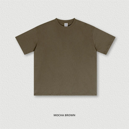 ZODF New 2025 Spring Summer 235gsm Solid Cotton T-Shirts For Men Women Unisex Loose Basic T Shirt Tees Brand Tops HY0970