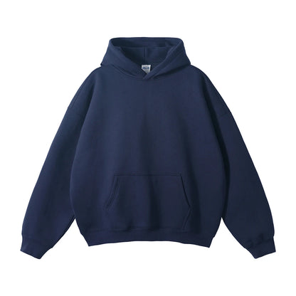 ZODF New Thick 350gsm Fleece Hooded Hoodies For Men Unisex Winter Oversized Loose Basic Solid Sweatshirts Pullovers Coats HY0631