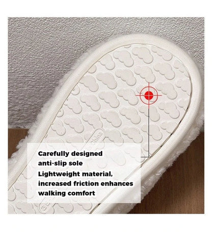 New Sanrio Sweet Hello Kitty Warm Cotton Slippers For Student Dormitory Comfortable One Word Hairy Adult Cotton Slippers