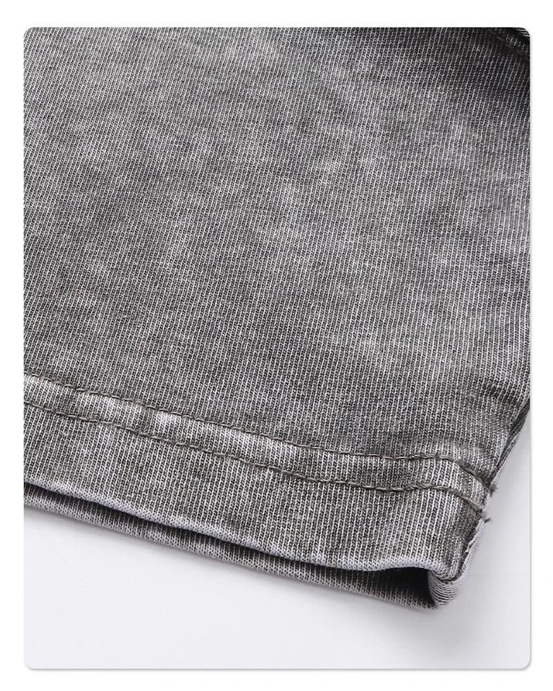 ZODF New Hip Hop Washed Cotton Boxy T-Shirts For Men Unisex Retro Loose Fit Basic Short Version T Shirt Brand Tops HY1076