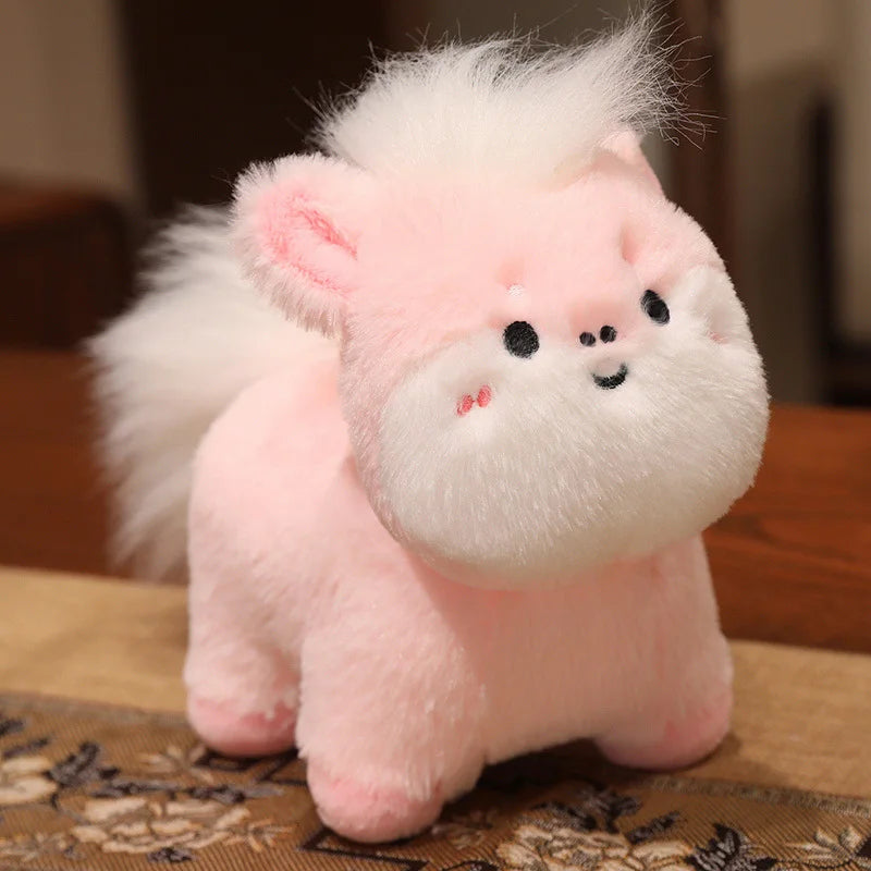 22cm Cartoon Cute Horse Plush Toy Sunflower Lion Dance Decorative Pony Plushies Soft Doll Kawaii Lunar New Year Gift