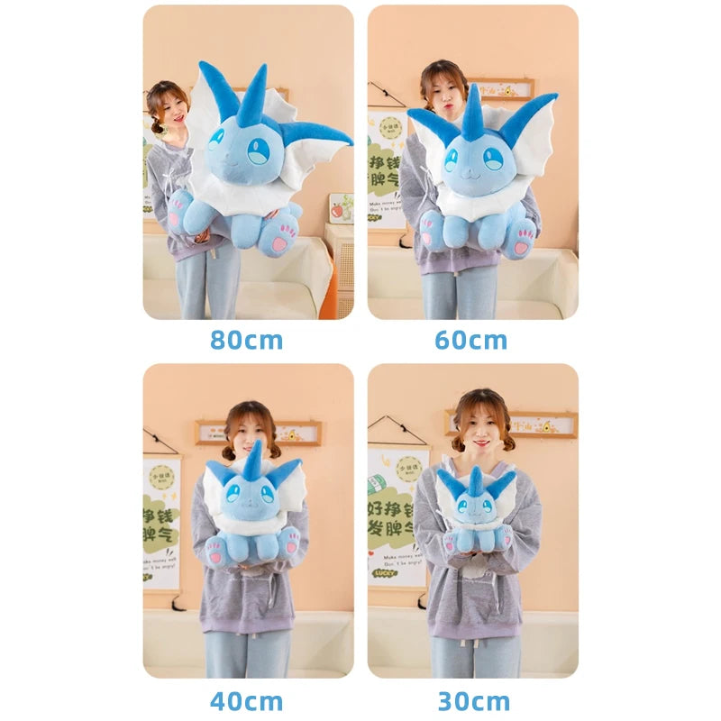 30/80cm Vaporeon Pokemon Eevee Large Plush Toys Aquali Doll Cute Ornament Stuffed Plushie Pillow Pokémon Gift for Children