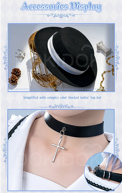 IN STOCK Asukaa Reii Cosplay Costume Anime DokiDoki-R Wome Black White Gothic Dress Asukaa Cosplay Halloween Costume