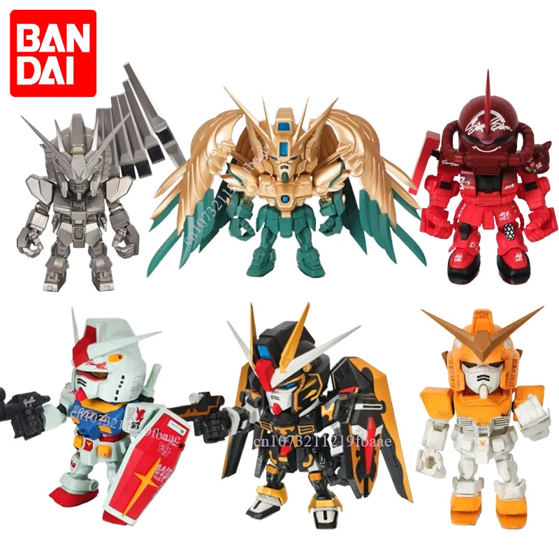 Original Bandai Gundam Blind Box QMSV 5TH Anniversary Special Toy Mystery Box RX-78-2 ZAKU FREEDOM XXXG-00W0 Action Figure Gift