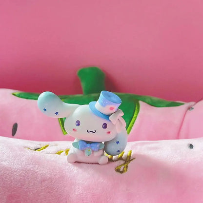 6Pcs/Set Sanrio Toys My Melody Kuromi Anime Figures Cinnamoroll Kawaii Doll Cute Action figure Christmas Gifts for Children
