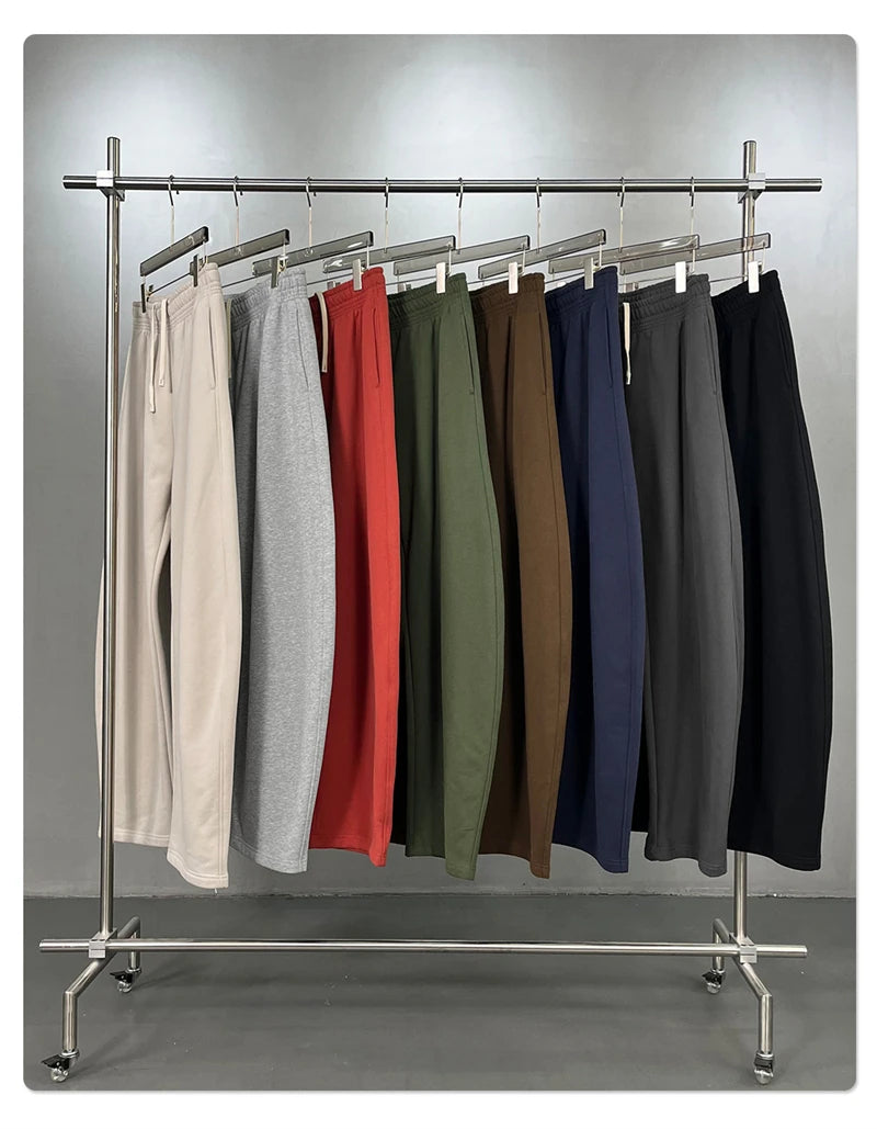 ZODF 2025 Winter 430gsm Unisex Fleece Straight Sweatpants Thick Warm Casual Oversized Trousers HY1170