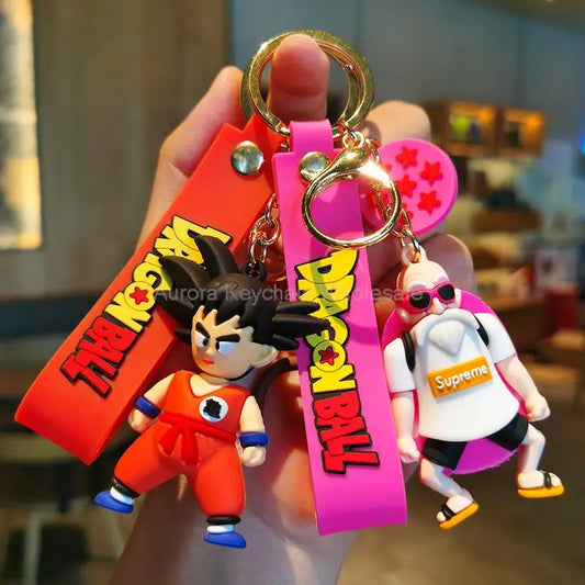 Anime Kawaii Dragon Ball Keychain Z Super Saiyan Son Goku Bulma Broly Piccolo Majin Buu Series Car Pendant Keyring Kid Toys Gift