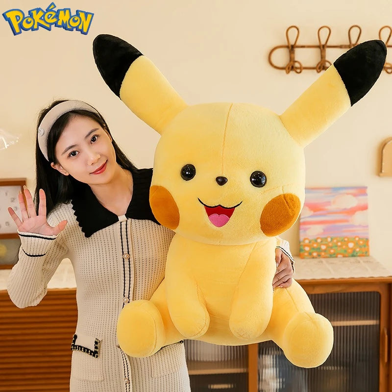 35-70CM Big Size Sitting Pikachu Plush Pokemon Cartoon Anime Peluche Kawaii Ornament Stuffed Animal Children's Toys Gifts