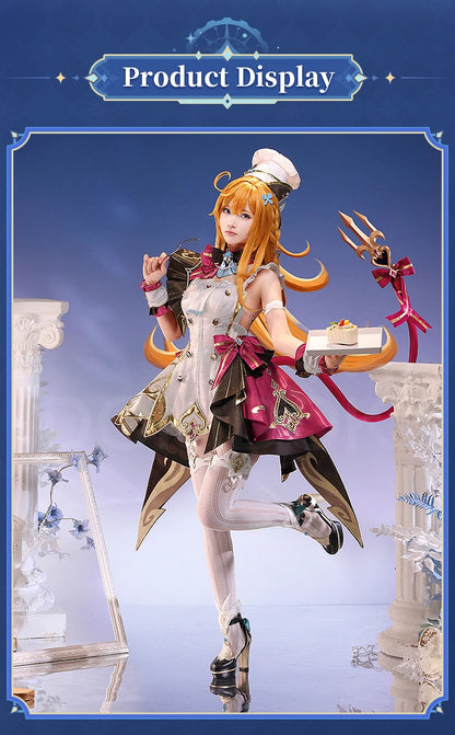 IN STOCK Escoffier Cosplay Costume Game Genshin Impact DokiDoki-SR Women Fontaine Costume Escoffier Cosplay Tail Wig