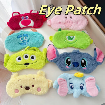 Cartoon Eyeshade for Sleeping Lotso Hamm Eye Patch Shading Dumbo Stitch Eyepatch Girl Travel Relax Cover Eye Mask Health