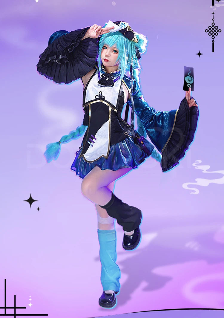 Mikuu Zombie Cosplay Costume DokiDoki-R Women Cute Zombie Dress Chinese Vampire Costume Mikku Halloween