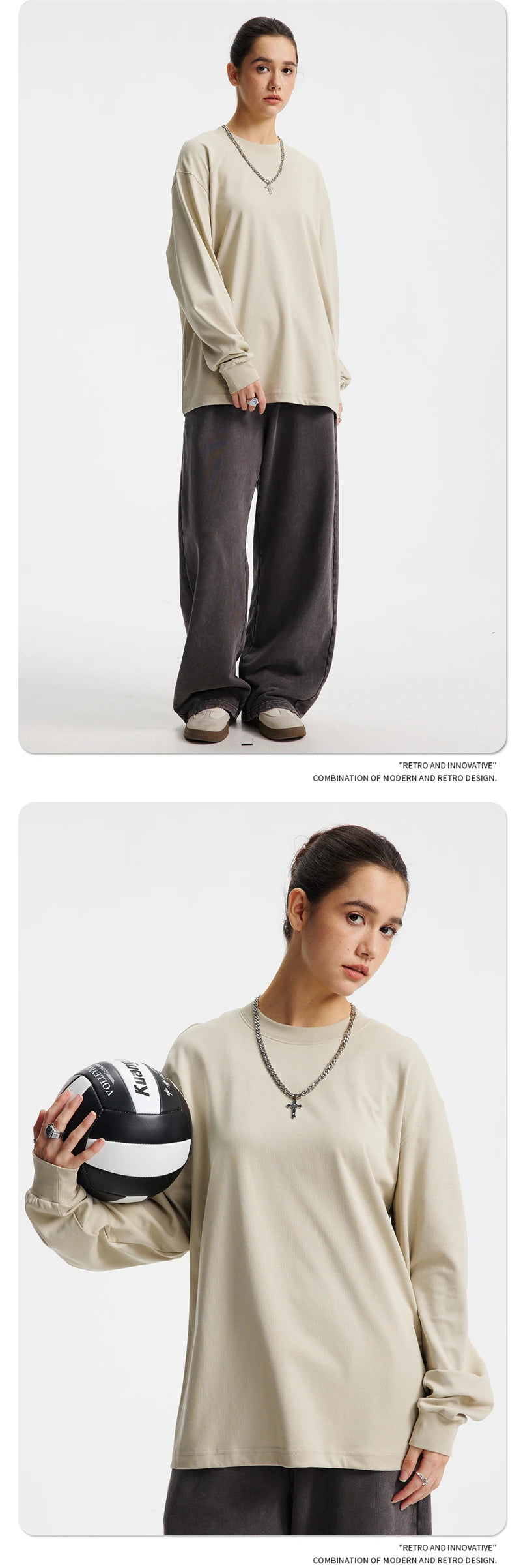 ZODF Trendy Autumn Full Sleeve 245gsm T-Shirts For Men Unisex Loose Solid Quick Dry Antibacterial T Shirt Brand Tees HY1162