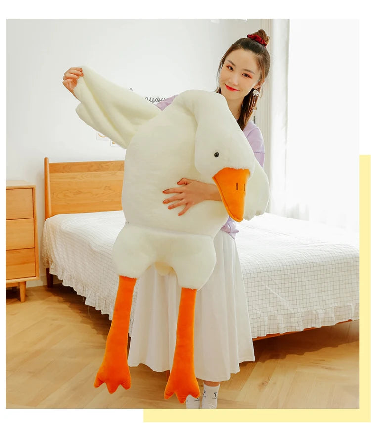 190cm Cute Big White Goose Pillow Decoration Stuffed Toy Big Goose Doll Sleeping In Bed Christmas Gift Girl Plush Stuffed Toys