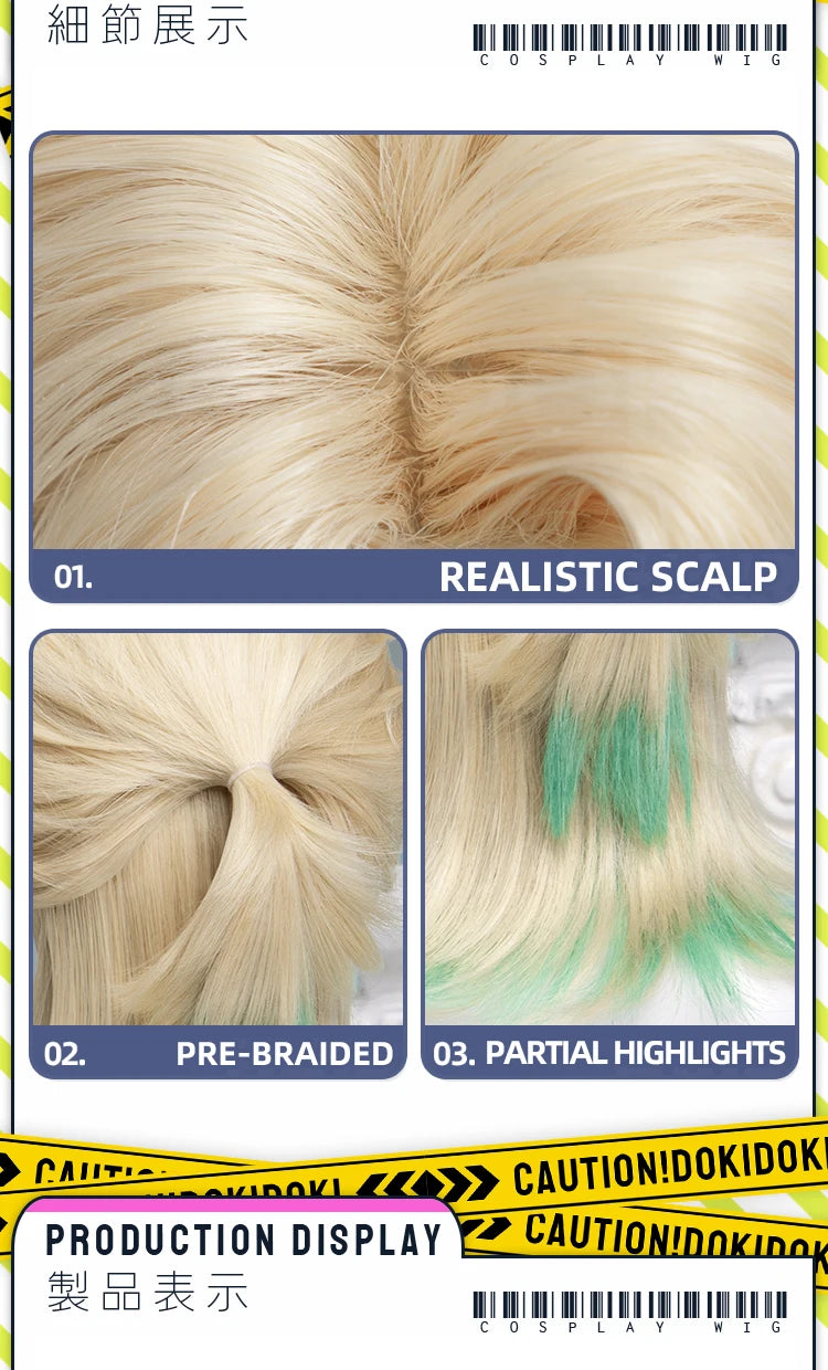 IN STOCK Luuk Hcrsscn Galbrenr Zani Ciaccona Camellya Scar Danjin Youhu Wig Game Wuthering Waves DokiDoki Women Men Wig Free Cap