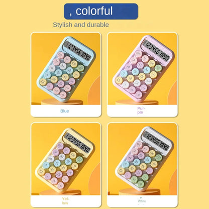 Keyboard Calculator Office 10-digit Mechanical Buttons Calculator Cute Candy Color School Supplies Students/Finance Stationery