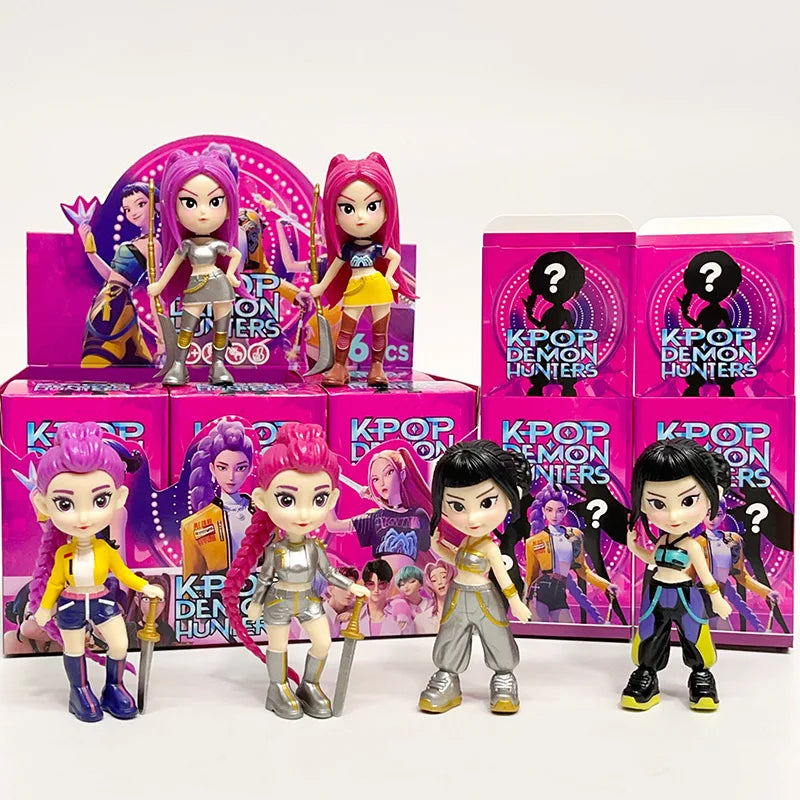 2026 New K-Pop Arrival Trendy Toy Blind Box - Witch Hunter Team 6pcs, Cute Anime Merchandise, PVC Model, Fan Idol Collectible