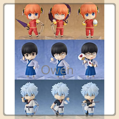 Anime Sakata Gintok Figures GINTAMA Kagura Figurines Q Version Shimura Shinpachi Figure PVC Birthday Collection model Toys Gifts